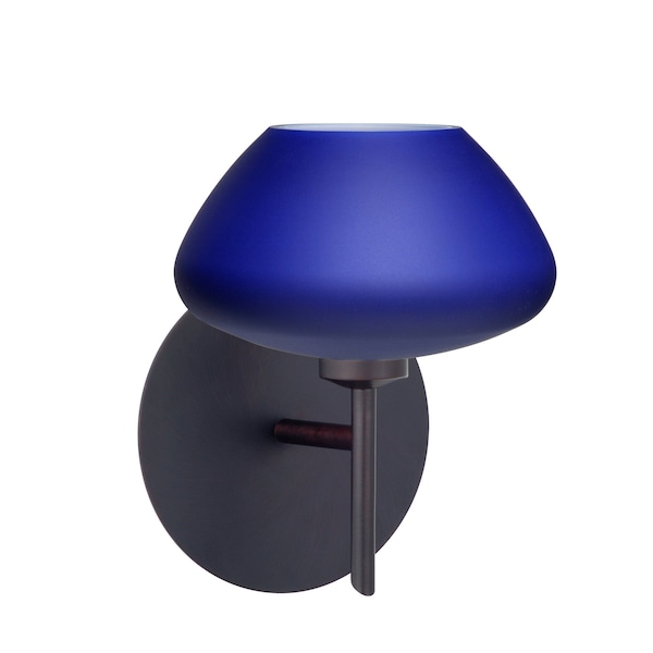 Besa Lighting Peri Mini Sconce, Blue Matte, Bronze Finish, 1x5W LED 1SW-541087-LED-BR - main
